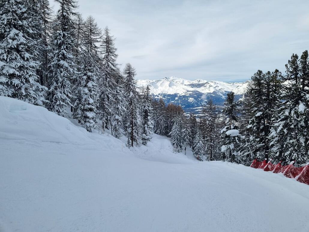 Wieder einmal war die Talabfahrt am besten. Und frisch verschneite Waldabfahrten sind eh immer gut. <br />Deutlich weniger verbuckelt und mit sehr griffigem Schnee, wenn auch etwas feucht unterhalb der Mittelstation