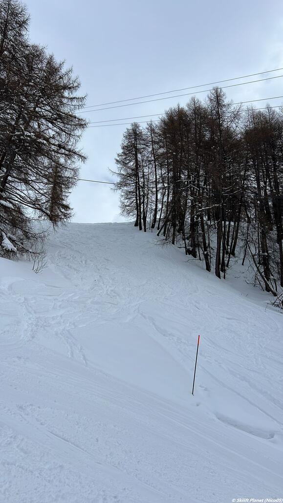 ehemalige Abschnitt der unteren schwarzen Piste