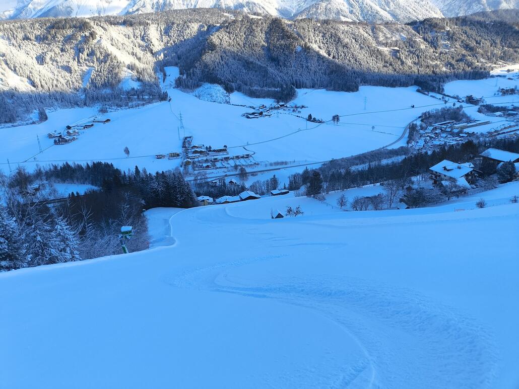 Runter auf der 38 im Neuschnee