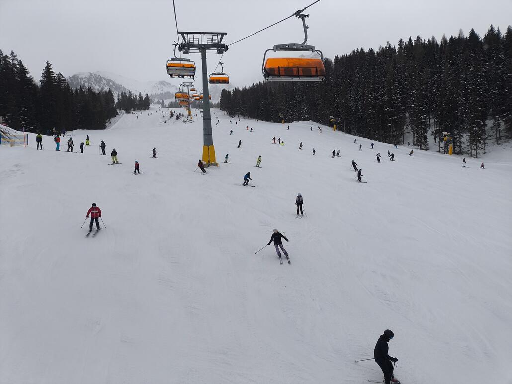 In der Almbahn, Piste ging noch ganz gut