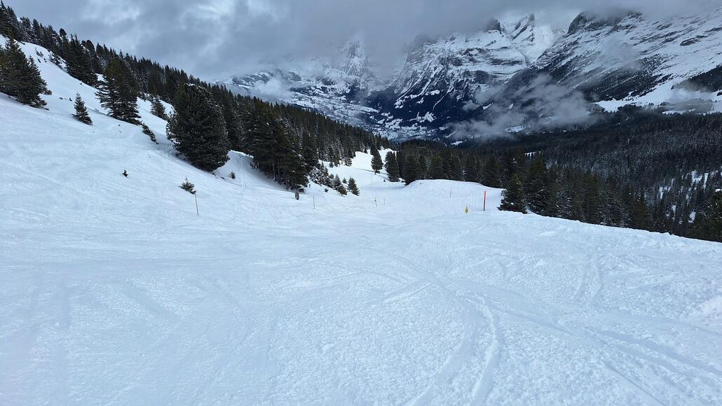 Am Skilift Tschuggen am Vormittag sehr gut,dann wurde der Schnee etwas schwer