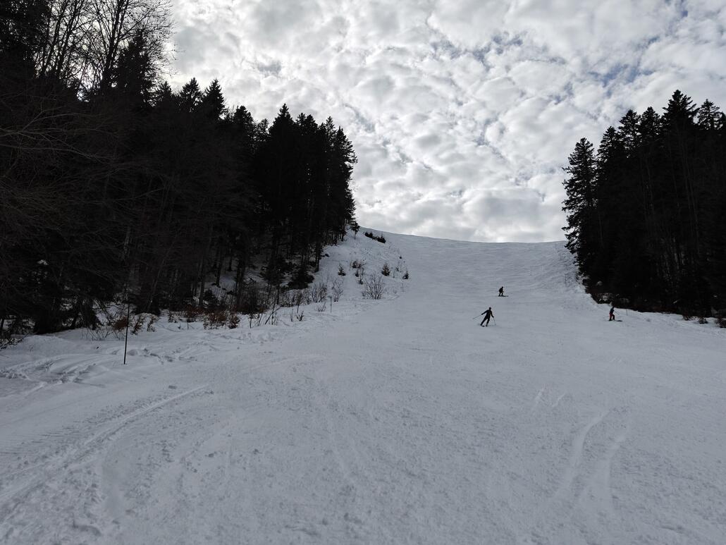 Steilste Piste im Gebiet welche durch den Skilift Tuffes erschlossen wird