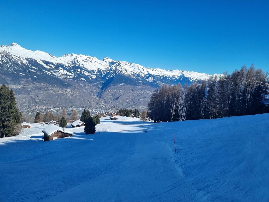 Unten aus dem Wald raus dann an Häusern vorbei. Gibt es hier vielleicht die Probleme mit Grundstückbesitzern aufgrund der geplanten Beschneiung?