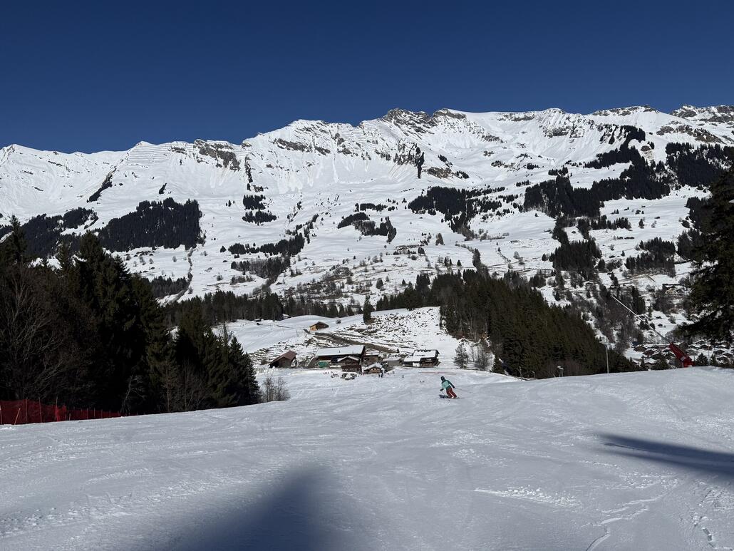 Sobald die Sonne dazu kommt, wird es firnig.