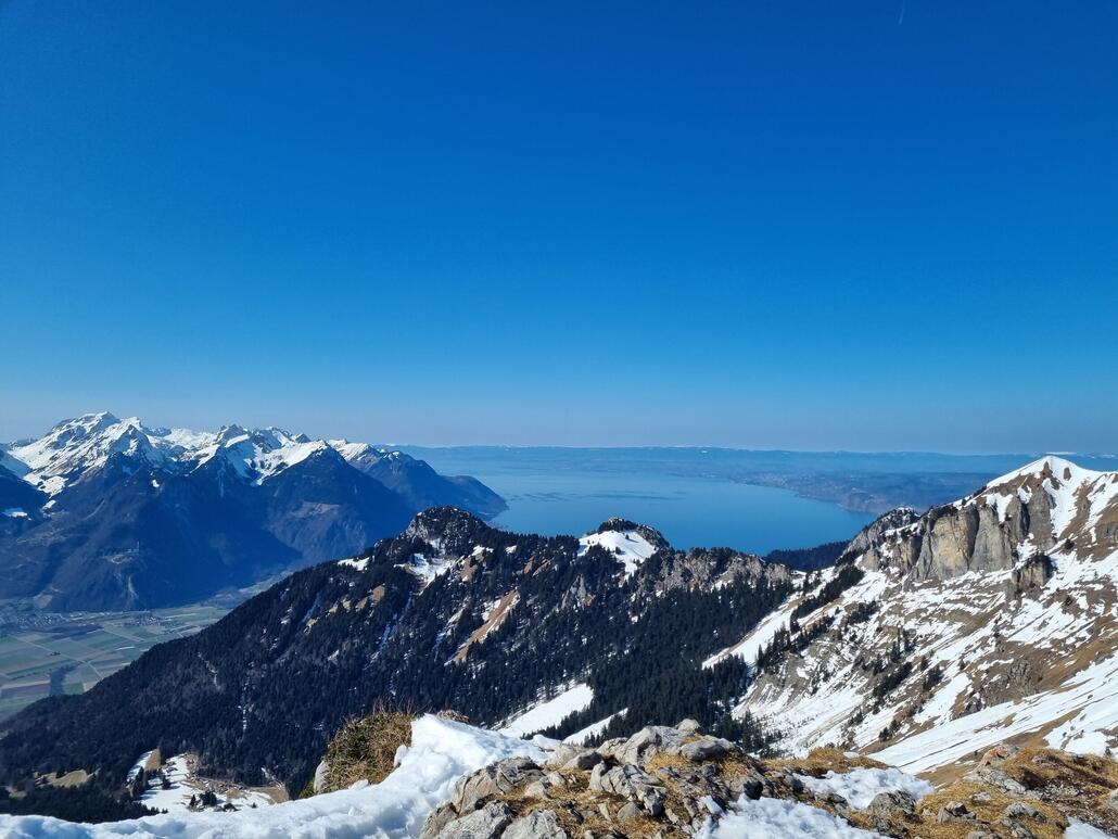 Das beste Skigebiet wenn es um den Blick auf den Lac Leman geht
