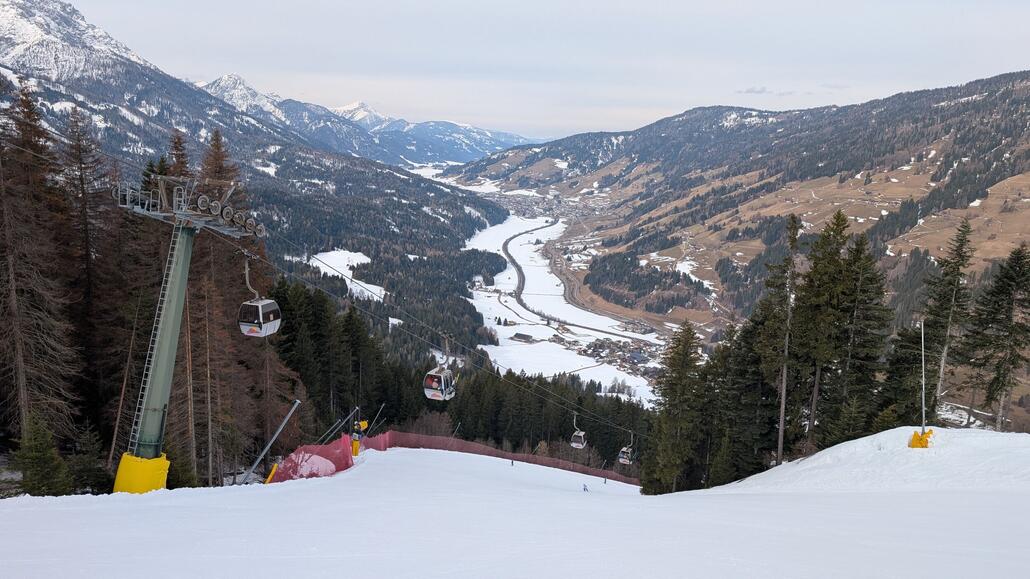 Schwarze Talabfahrt nach Vierschach, gut zu fahren