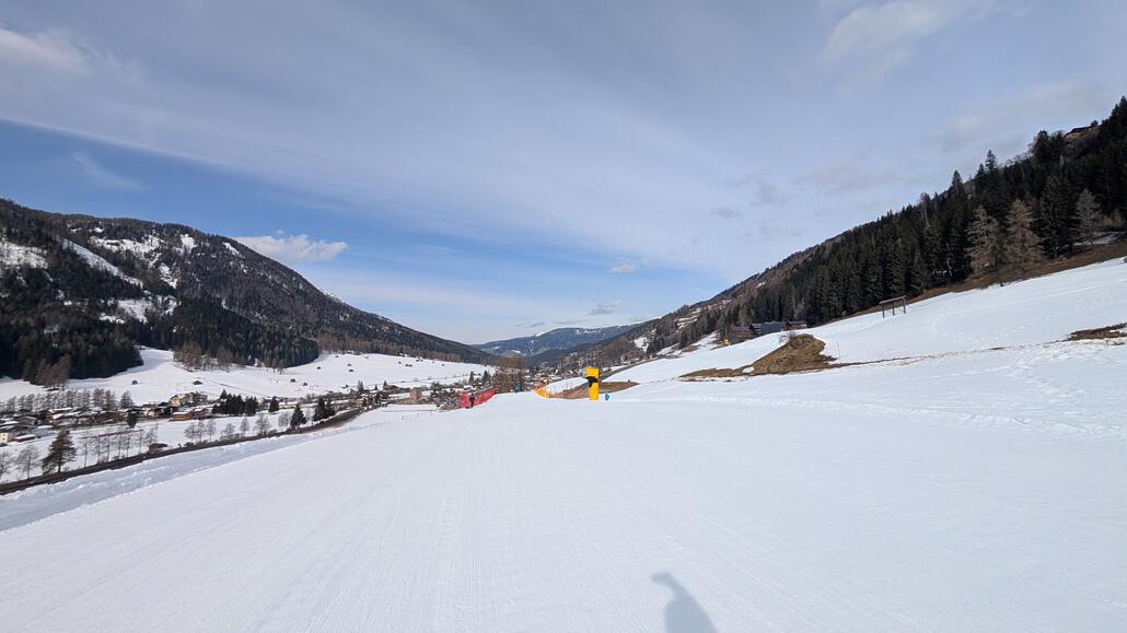 Talabfahrt nach Sexten, unten aktuell noch sehr hart, wird wahrscheinlich sehr weich am Nachmittag
