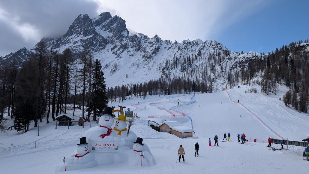 Rotwand mit Blick in Richtung drei Zinnen
