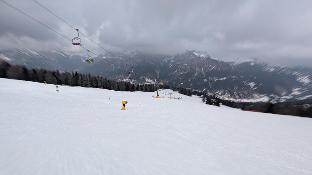 Schön zu fahrene breite Pisten am Fertazza Lift