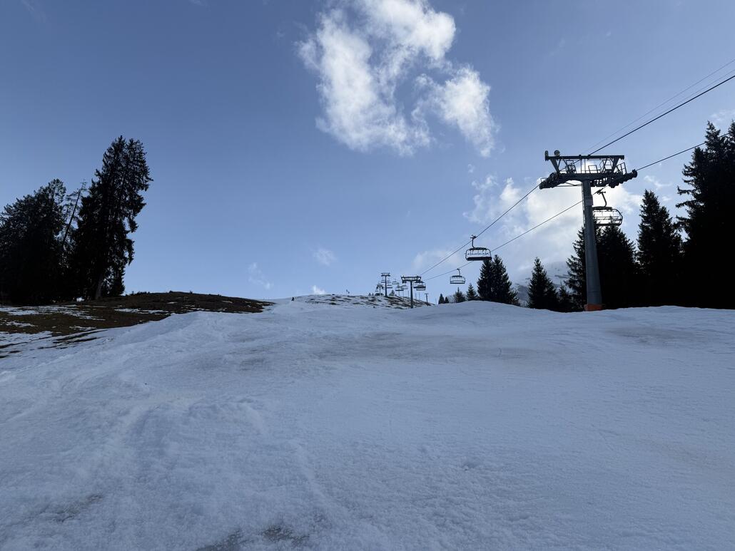 Die letzte Talabfahrt um kurz vor 17:00 Uhr war dann eine echte Sulzschlacht.