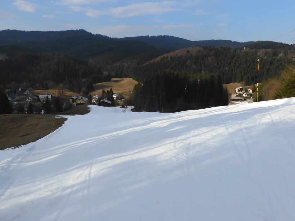 Zum Abschluss noch ein Bild beim Kälberhalt-Schlepplift. Ja der Lift ist in Betrieb, in diesen Minuten nur für uns.