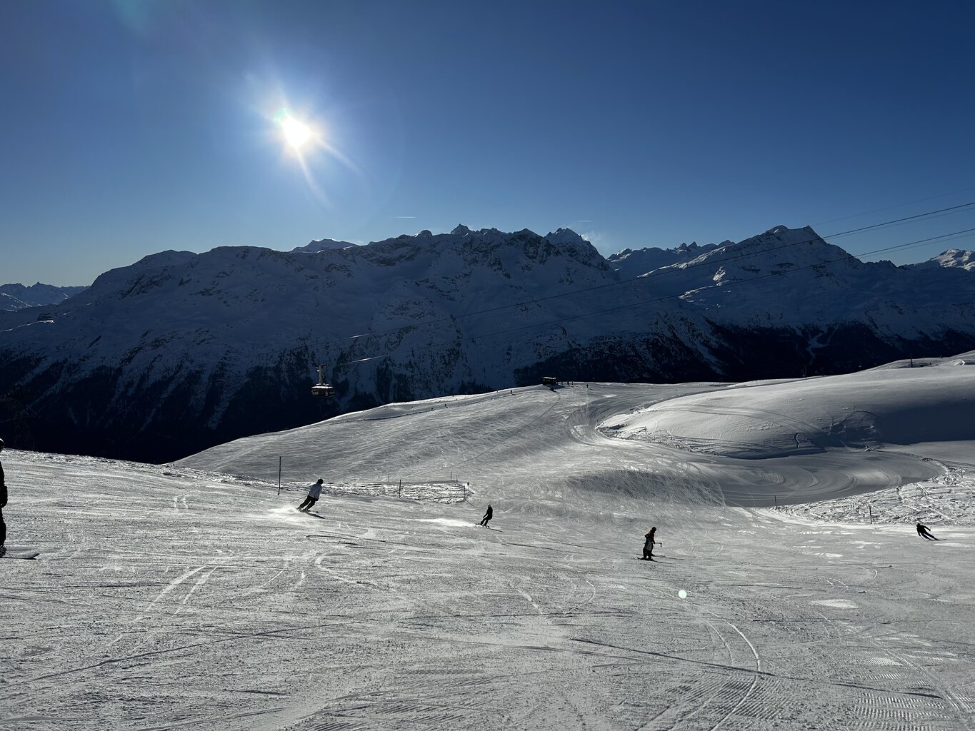 Die breiten, sehr gut präparierten Pisten gefallen mir von Anfang an.