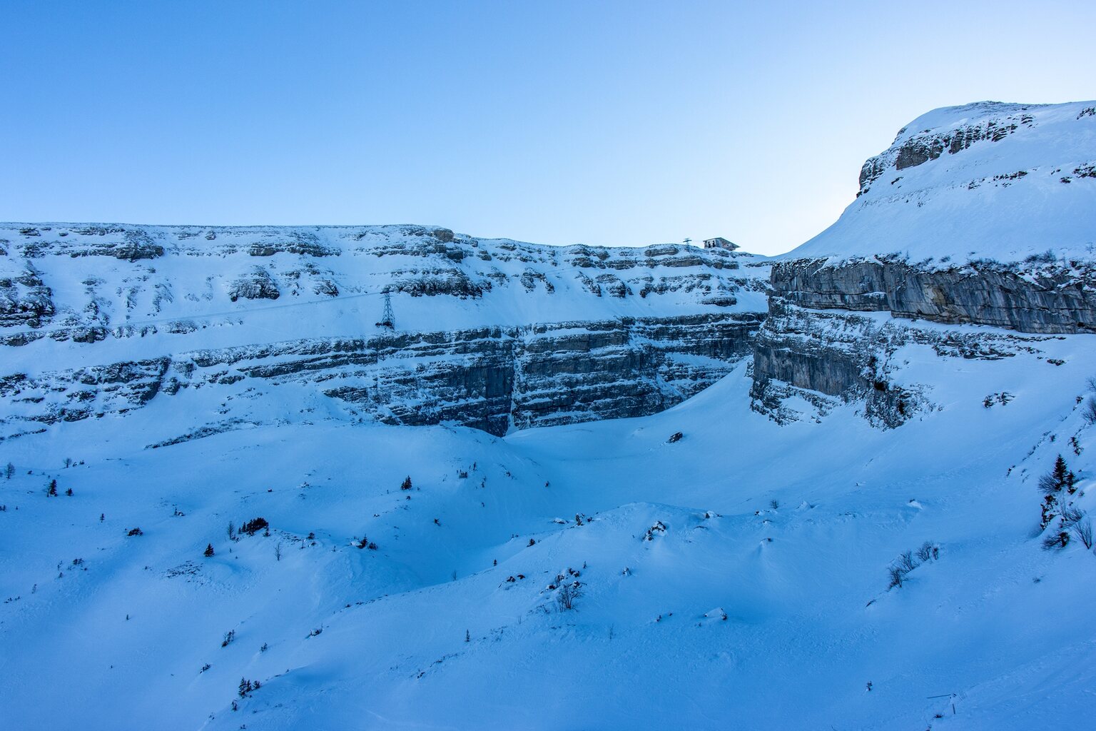 Der Blick zum Chäserrugg ist auch von der Gipfelstation der Ruestelsesselbahn einfach beeindruckend.