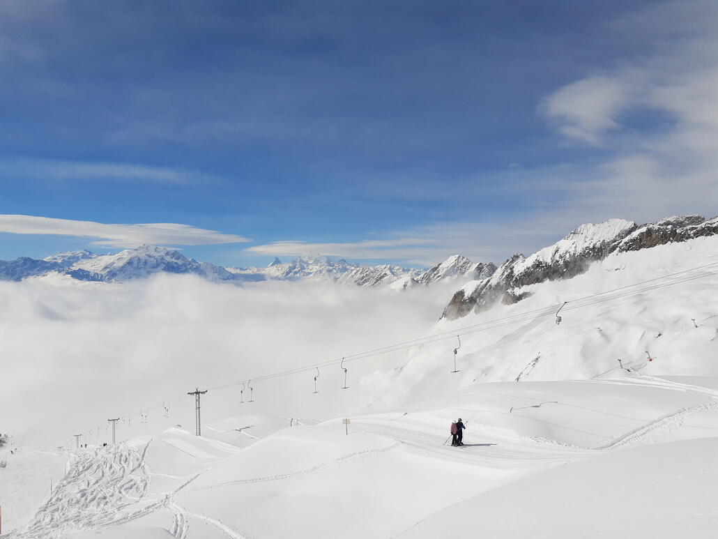 Der einzige Lift in der Sonne und mit guter Sicht