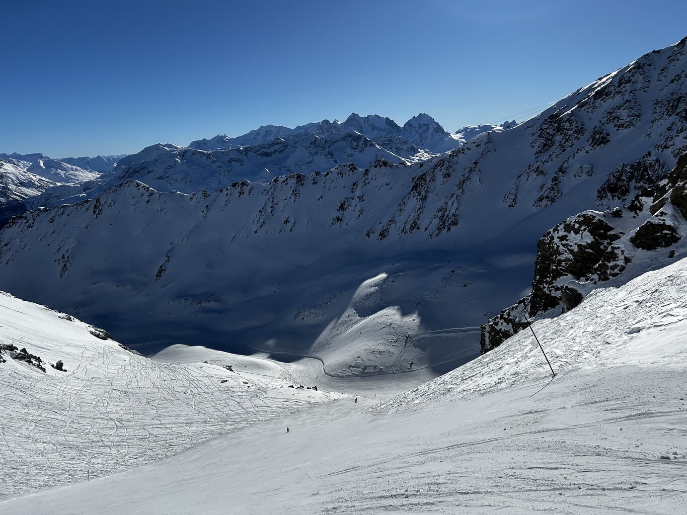 Die Thomas Run Piste ist ja richtig cool. Dürfte steilste Piste im Gebiet sein.