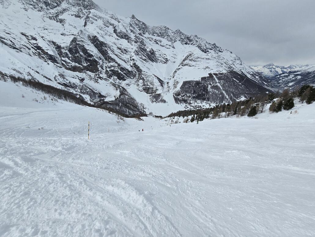 Piste am Plattjen bereits stark zerfahren