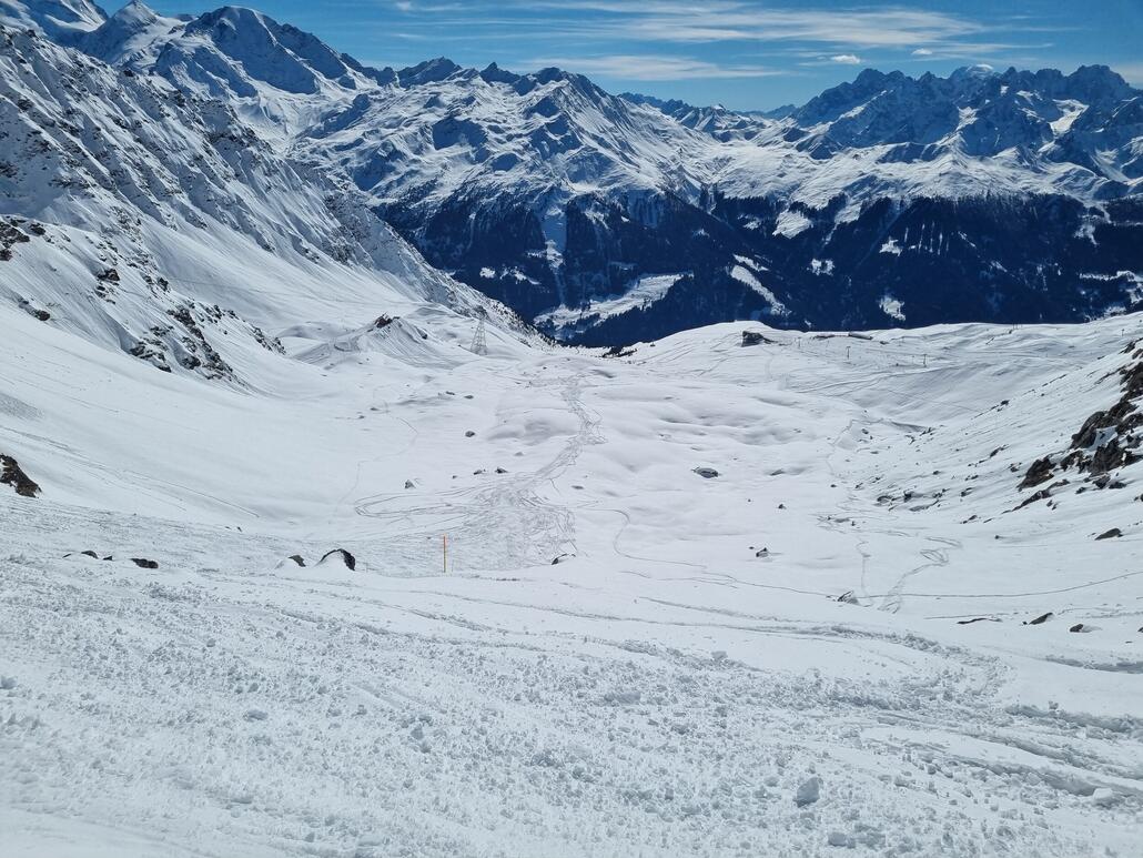 Unten im Auslauf nach Chaux dann arg sulzig
