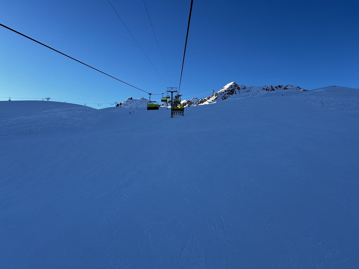 Am späten Nachmittag wieder zurück auf Corviglia am Salastrains