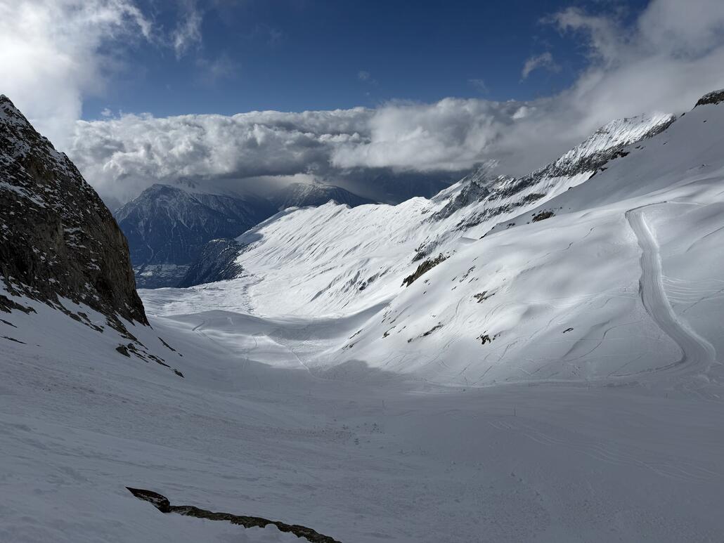 Die Tunnelabfahrt - eigentlich nie steil.