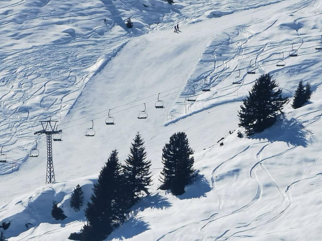 die inoffizielle scwarze Piste auf Riederfurka!