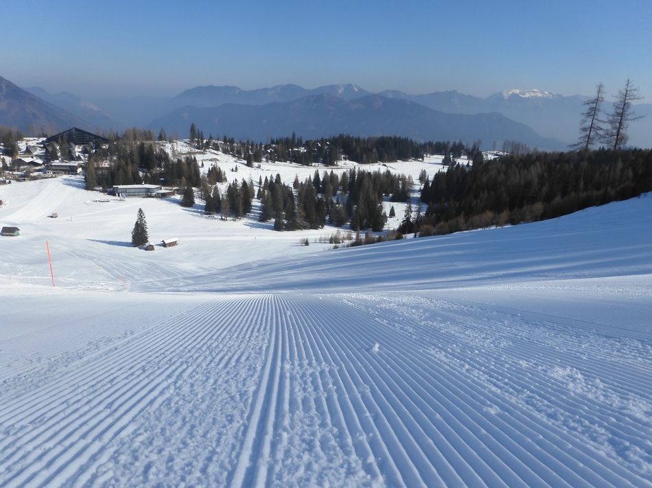 Die Piste ist dort schön frisch.