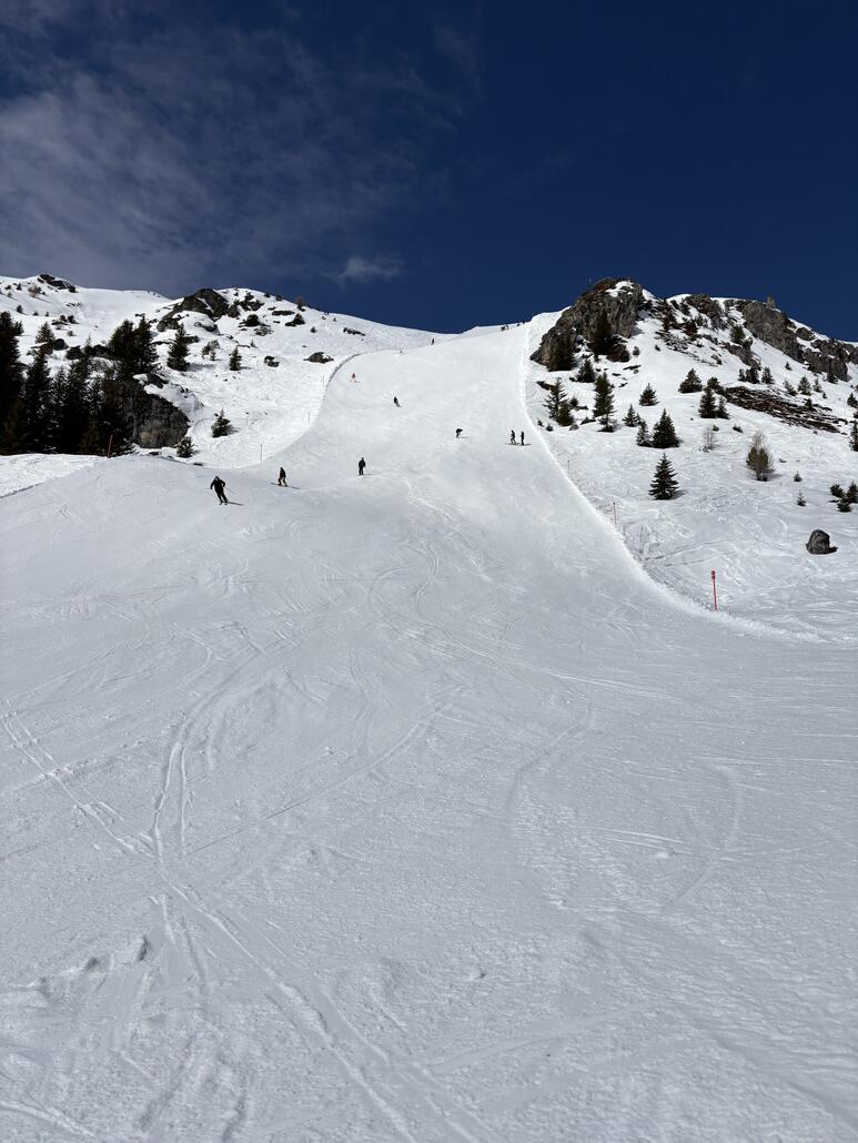 Der Steilhang ziemlich bescheiden