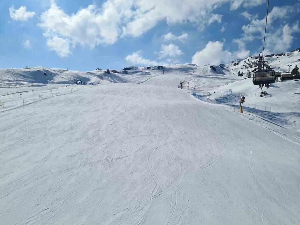 Pistenzustand an der Sendleiten um zwei Nachmittags