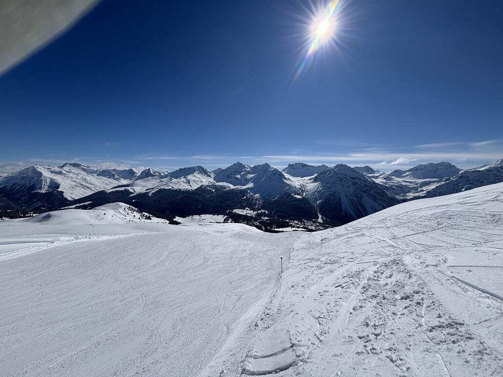 12. Der Steilhang hat mir ausgezeichnet gefallen: Griffig, ein wenig lockerer Schnee drauf.