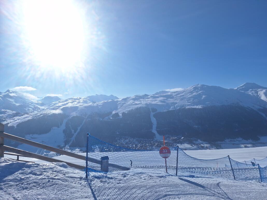 Erster Blick zum Gebiet Mottolino