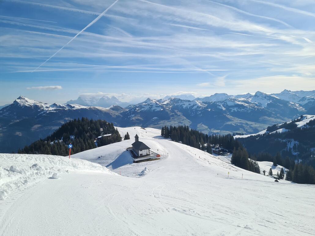 Blick zim Hahnenkamm