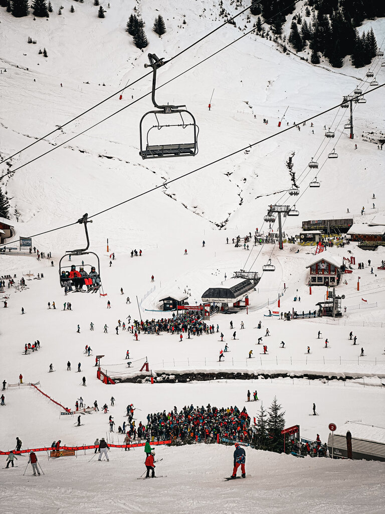 Danach ging es zurück nach Lindarets, wir wollten noch eine runde mit der Chaux Fleurie fahren (Mittig im Bild)