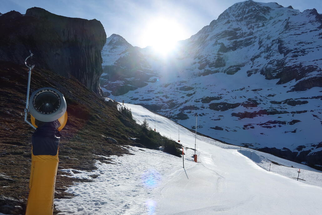 Morgens noch ziemlich hart und teilweise im Schatten