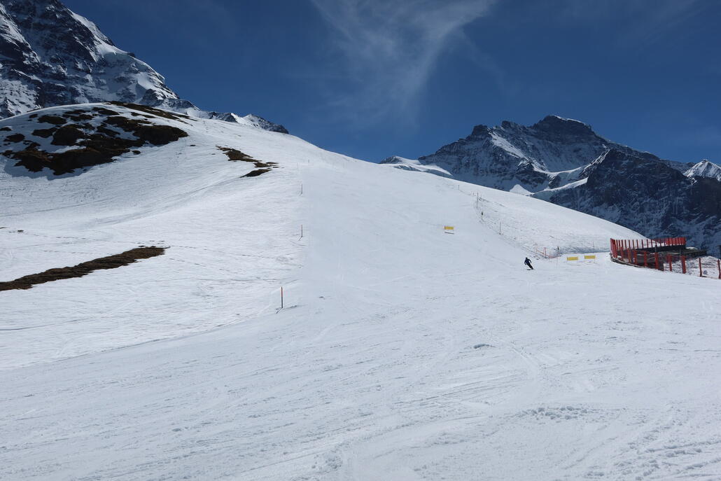 Der Steilhang 31 hat sich, zusammen mit der 34, von allen Pisten am besten gehalten