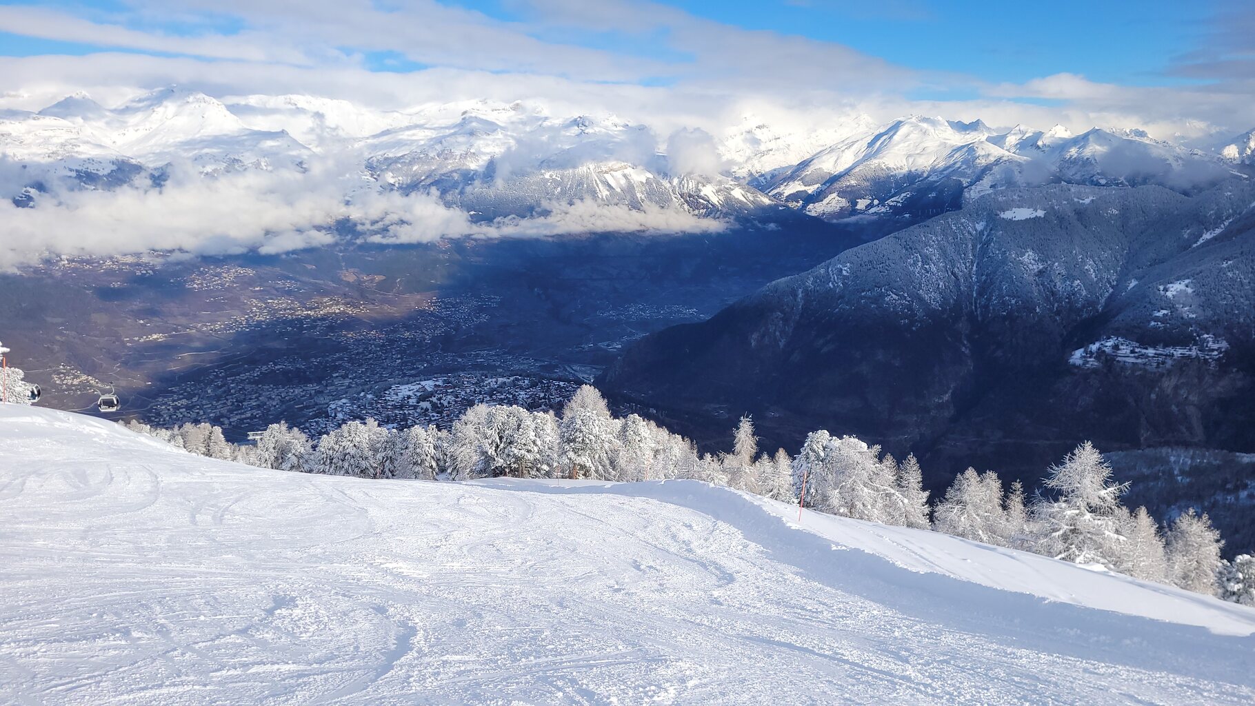 Rote Abfahrt nach Sigeroulaz