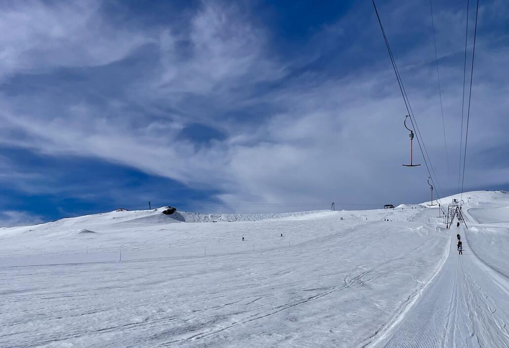 Morgens ists auf dem Gletscher immer noch schön pulvrig griffig