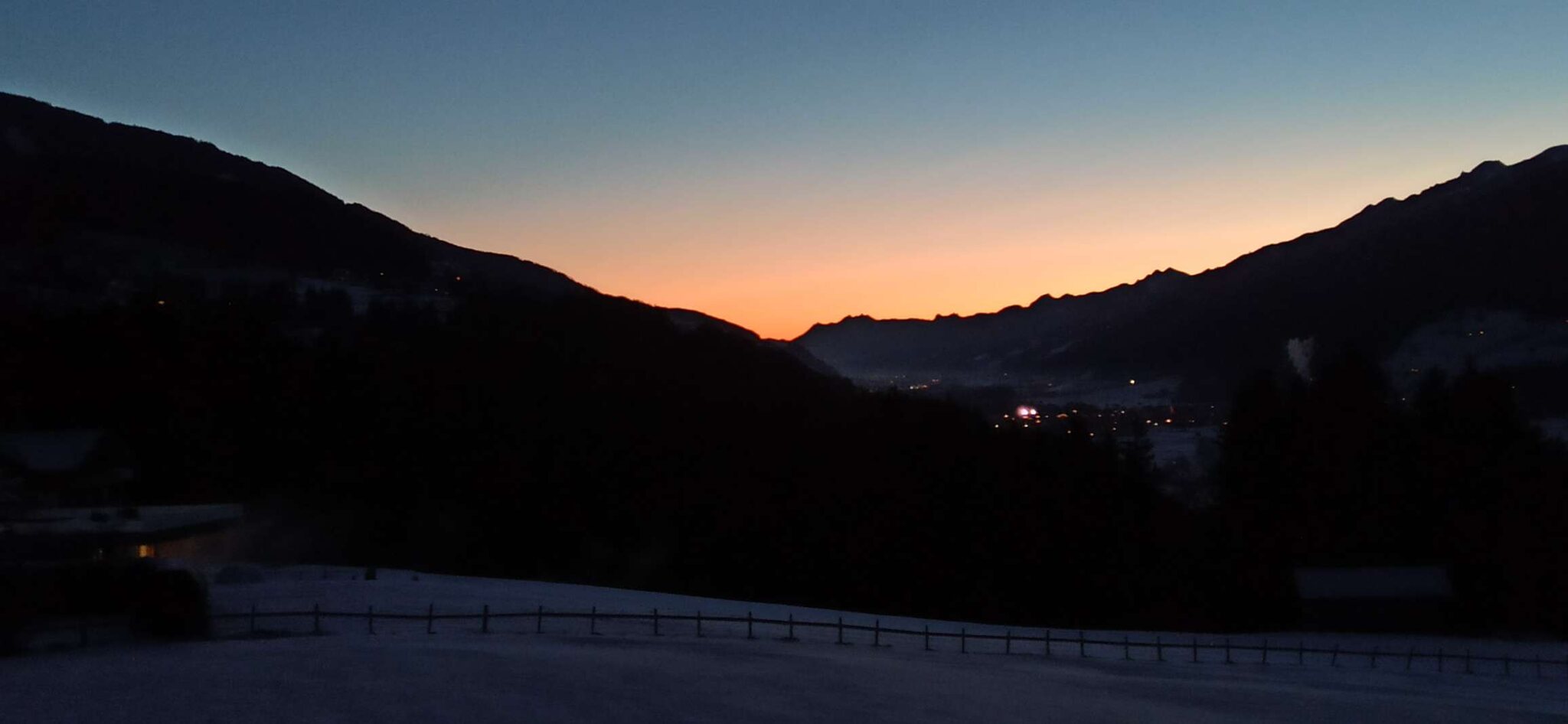 Sonnenaufgang bei meiner Unterkunft