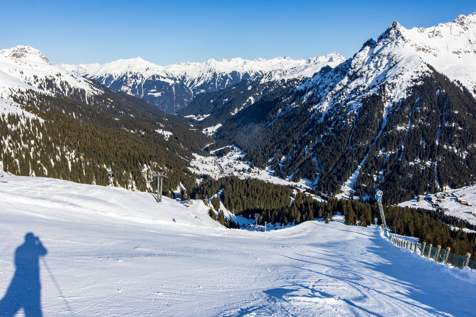 Die Kristallabfahrt ist mittlerweile wenig besucht und auch ausgefahren.