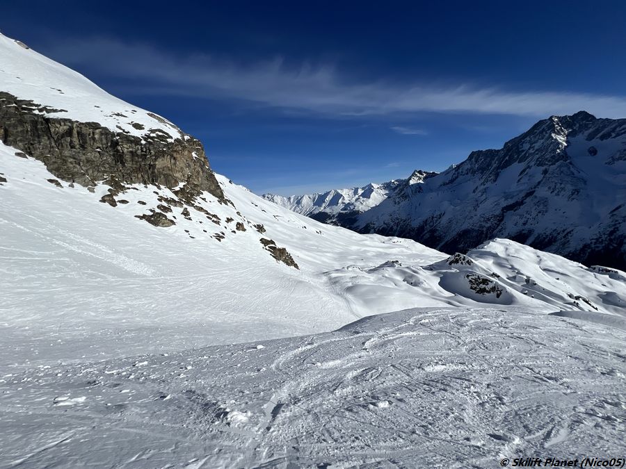 Blick auf gelbe Piste Pra-Gra