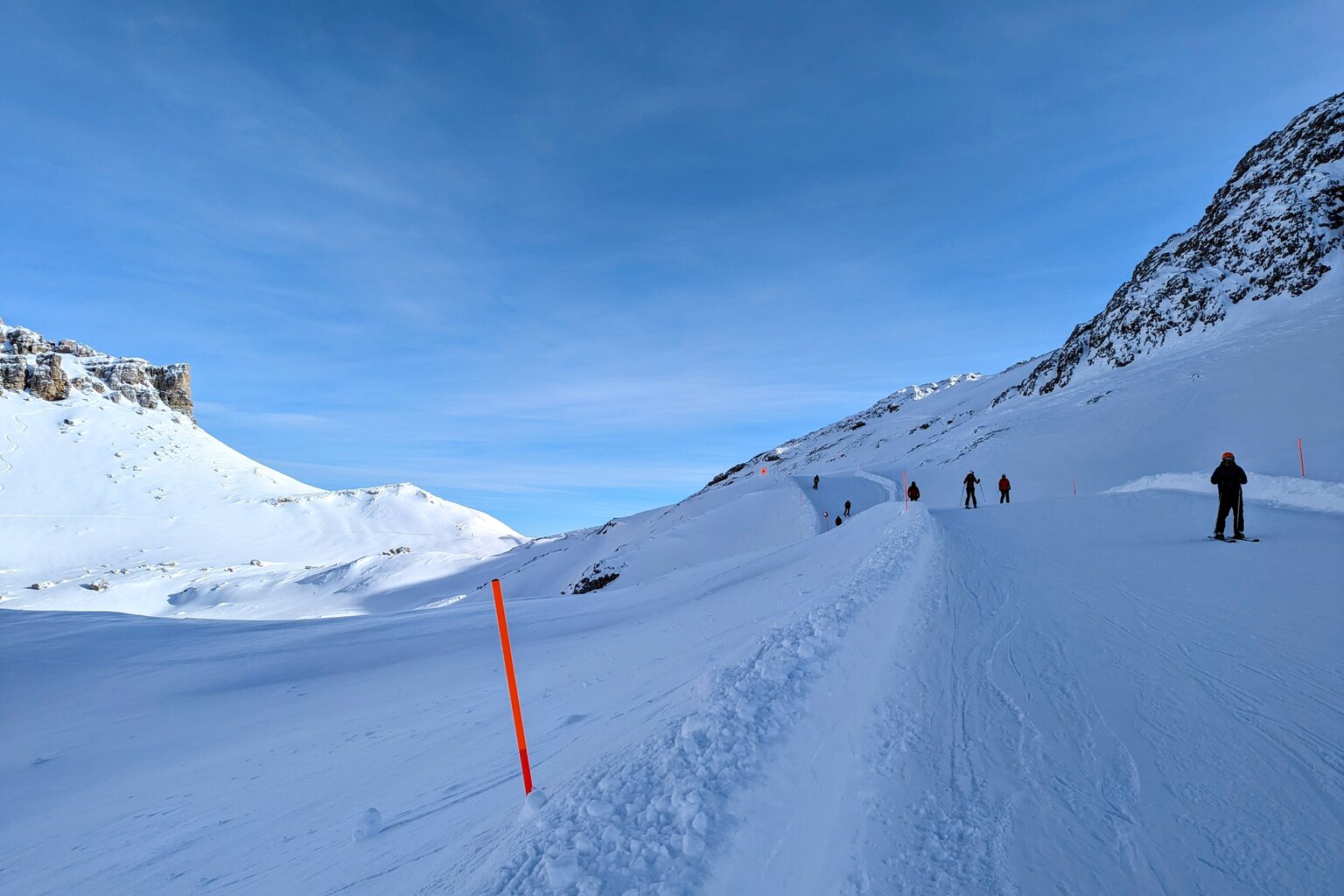 Auf der Abfahrt vom Lagazuoi nach Armentarola