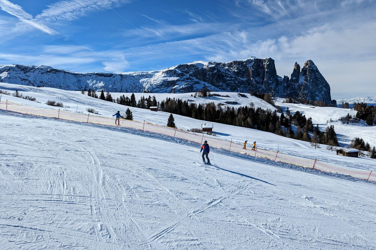 Piste am Laurin mit Schlern im Hintergrund