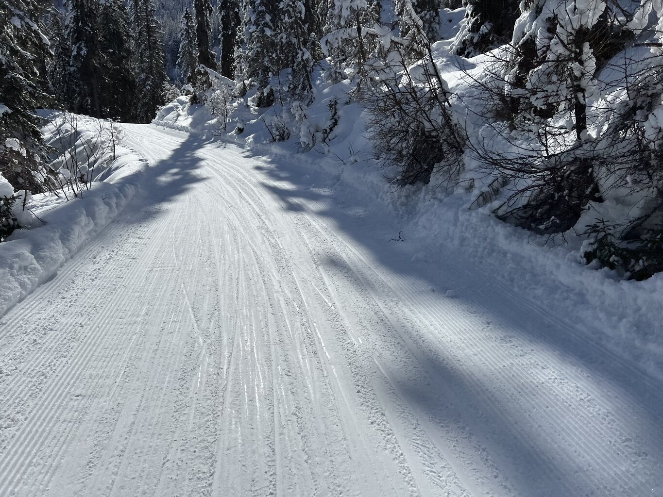UNESCO Skiweg Richtung Kreuzbergpass