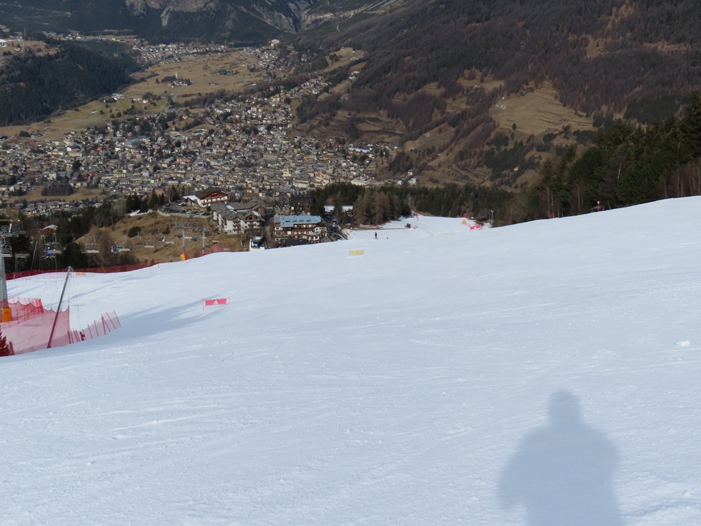 Weltcupstrecke weiter unten in dem kurvigen Teil oberhalb der Traverse Carcentina