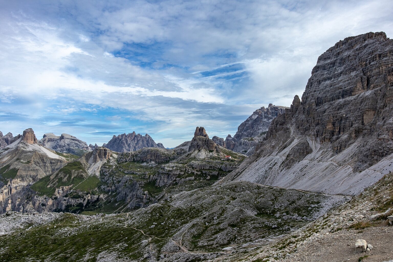 Paternkofel rechts im Bild, das heutige Ziel.