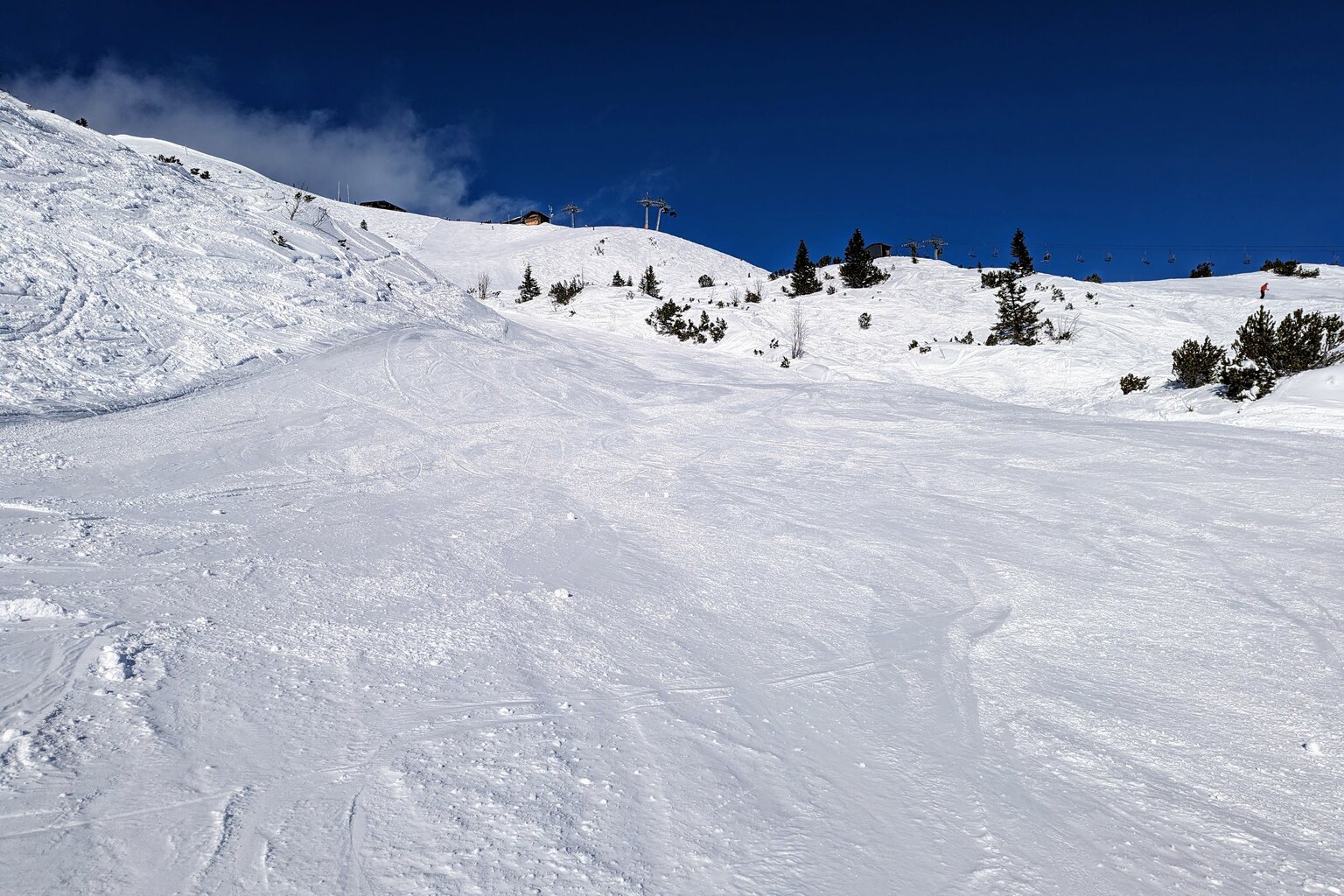 In der "Rinne" - Blick nach oben.