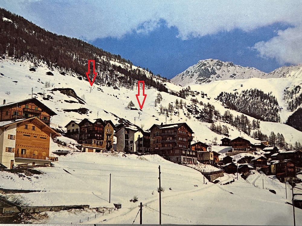 Postkarte von Eison mit dem Skilift