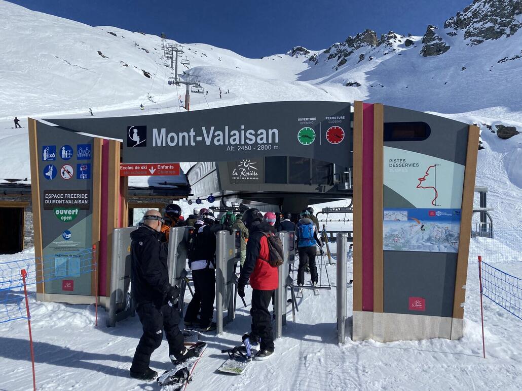 Talstation der zweite Sektion zum Mont Valaisan.