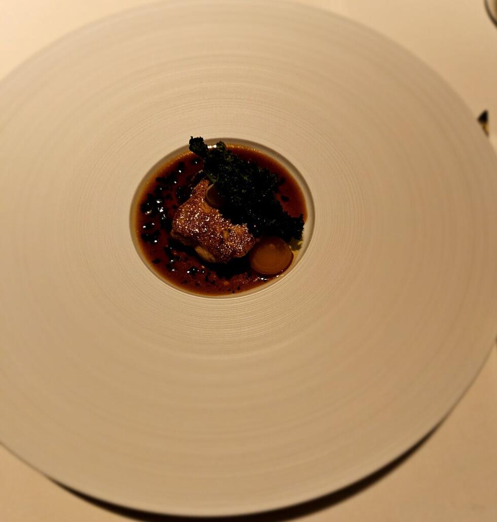 Entenleber auf Blutwurstcreme