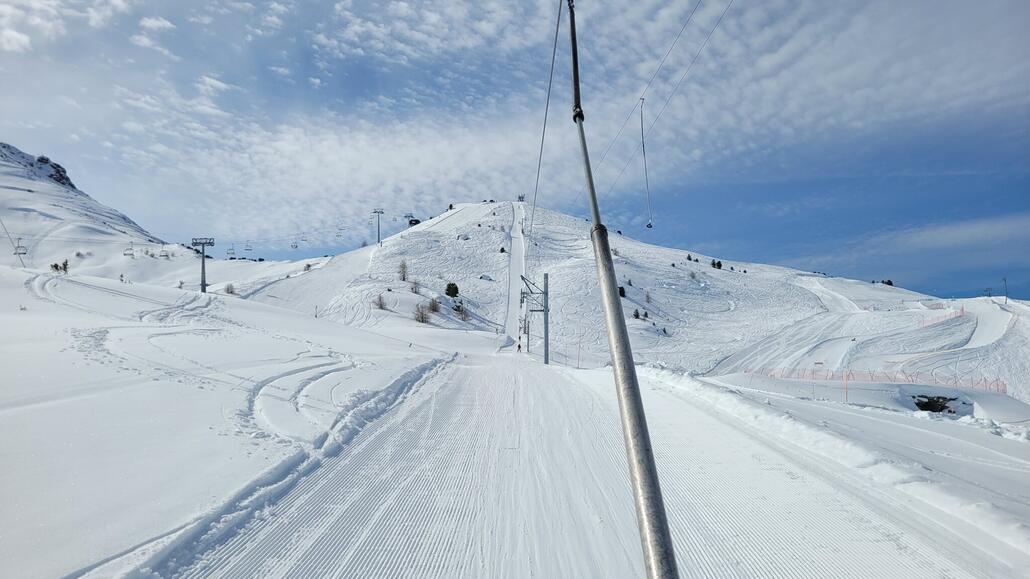 Schneelage am Mt Major noch top