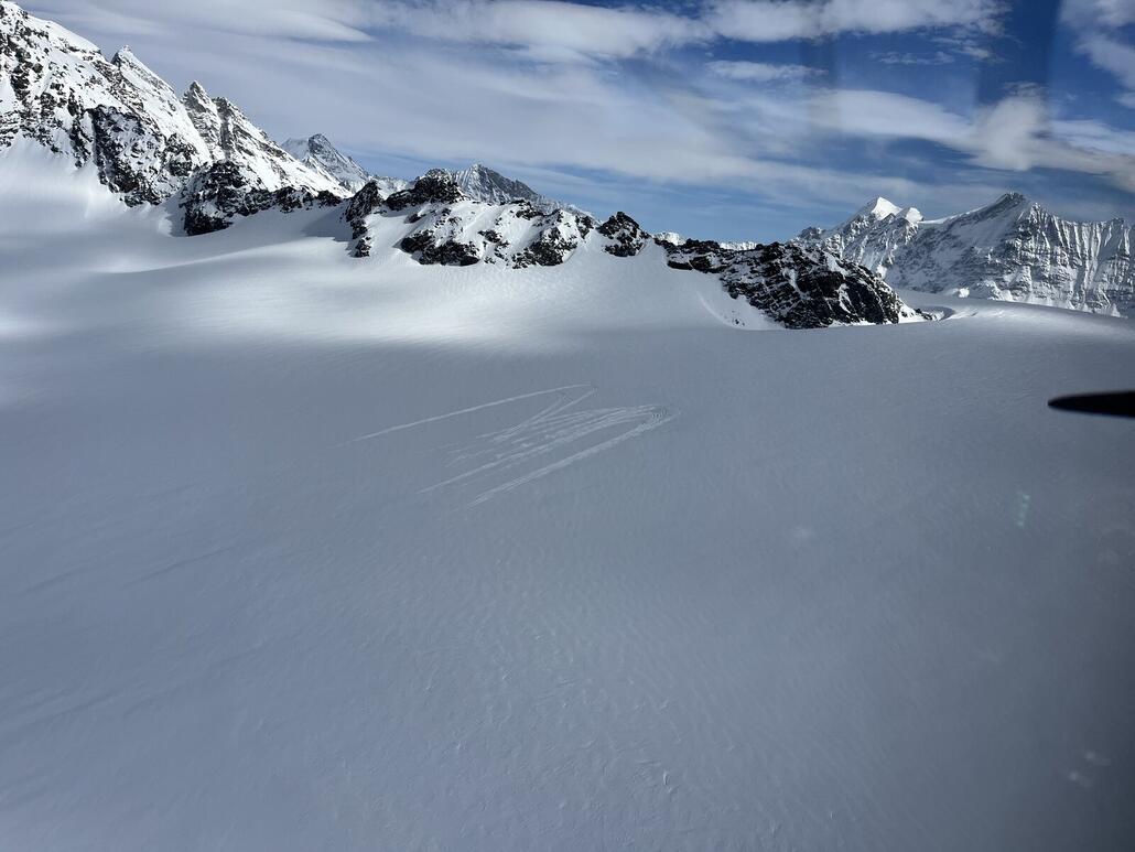 Unsere Spuren am Petersgrat Nord