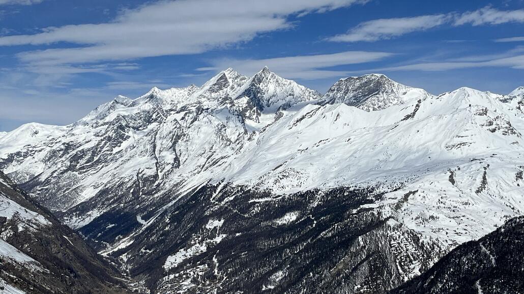 Sunnega, Rothorn, Findeln - von Schwarzsee aus gesehen